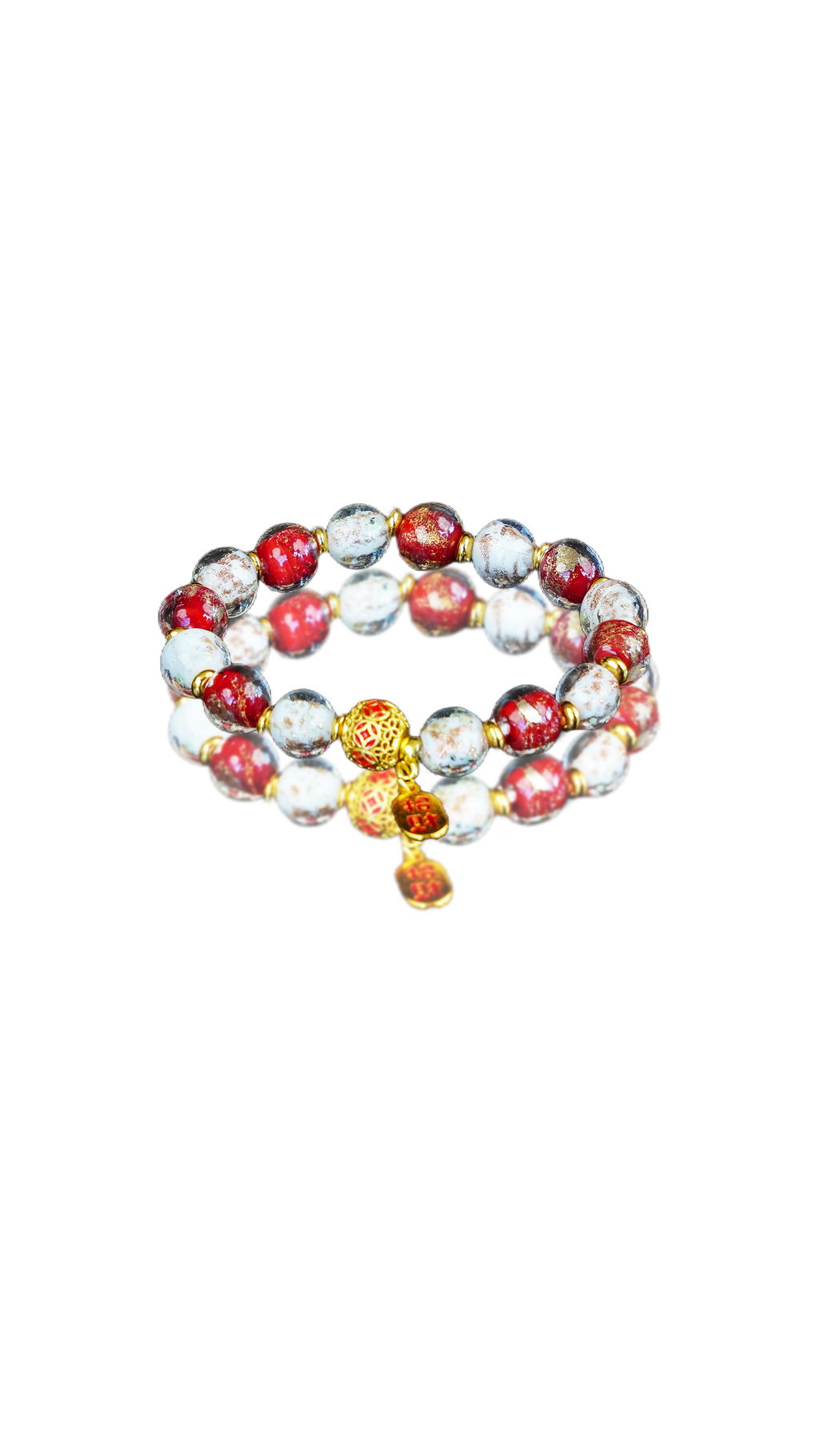 Fortune Gold-Glass · Ultimate Blessings Guardian Glass Bead Bracelet