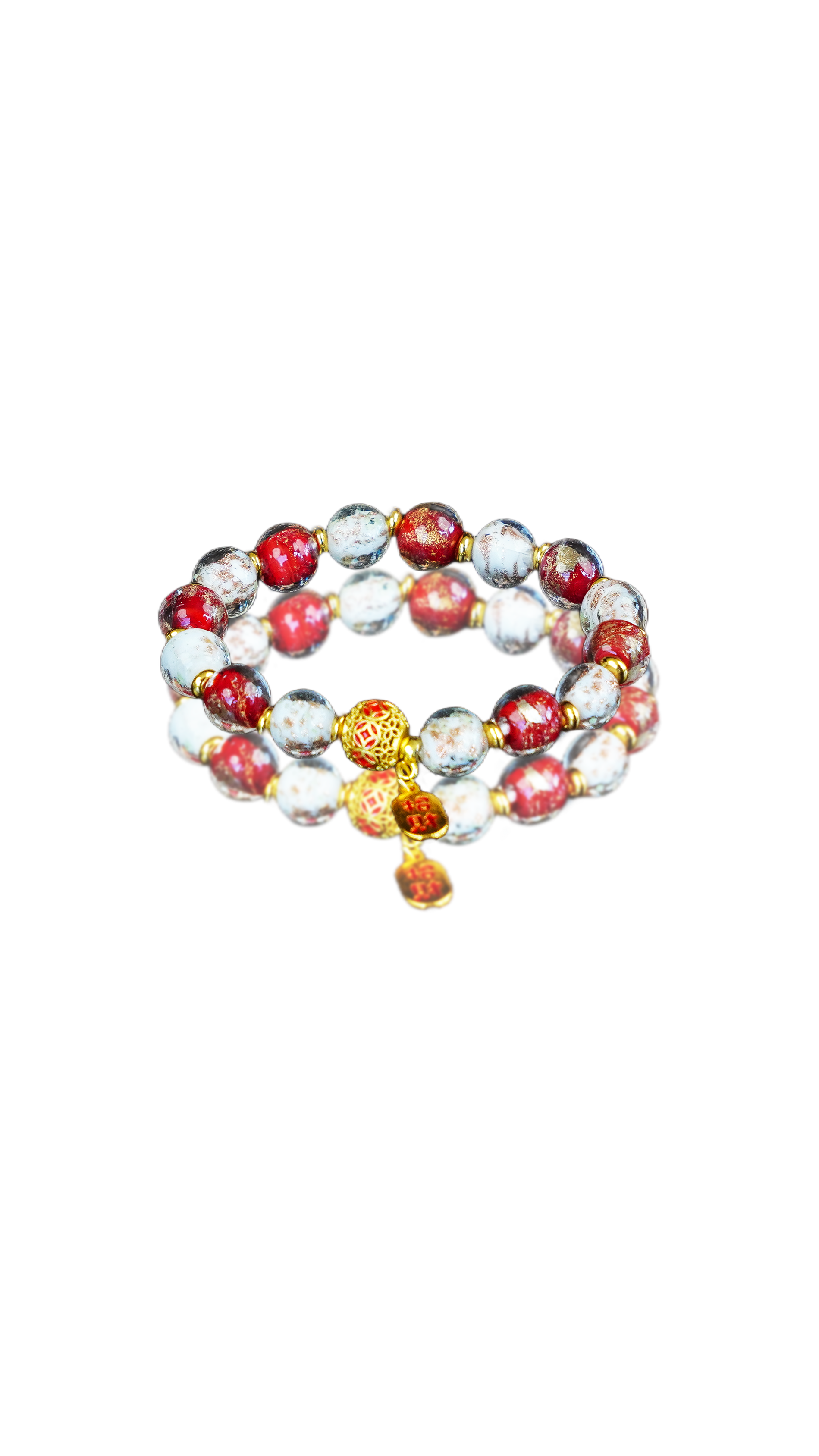 Fortune Gold-Glass · Ultimate Blessings Guardian Glass Bead Bracelet