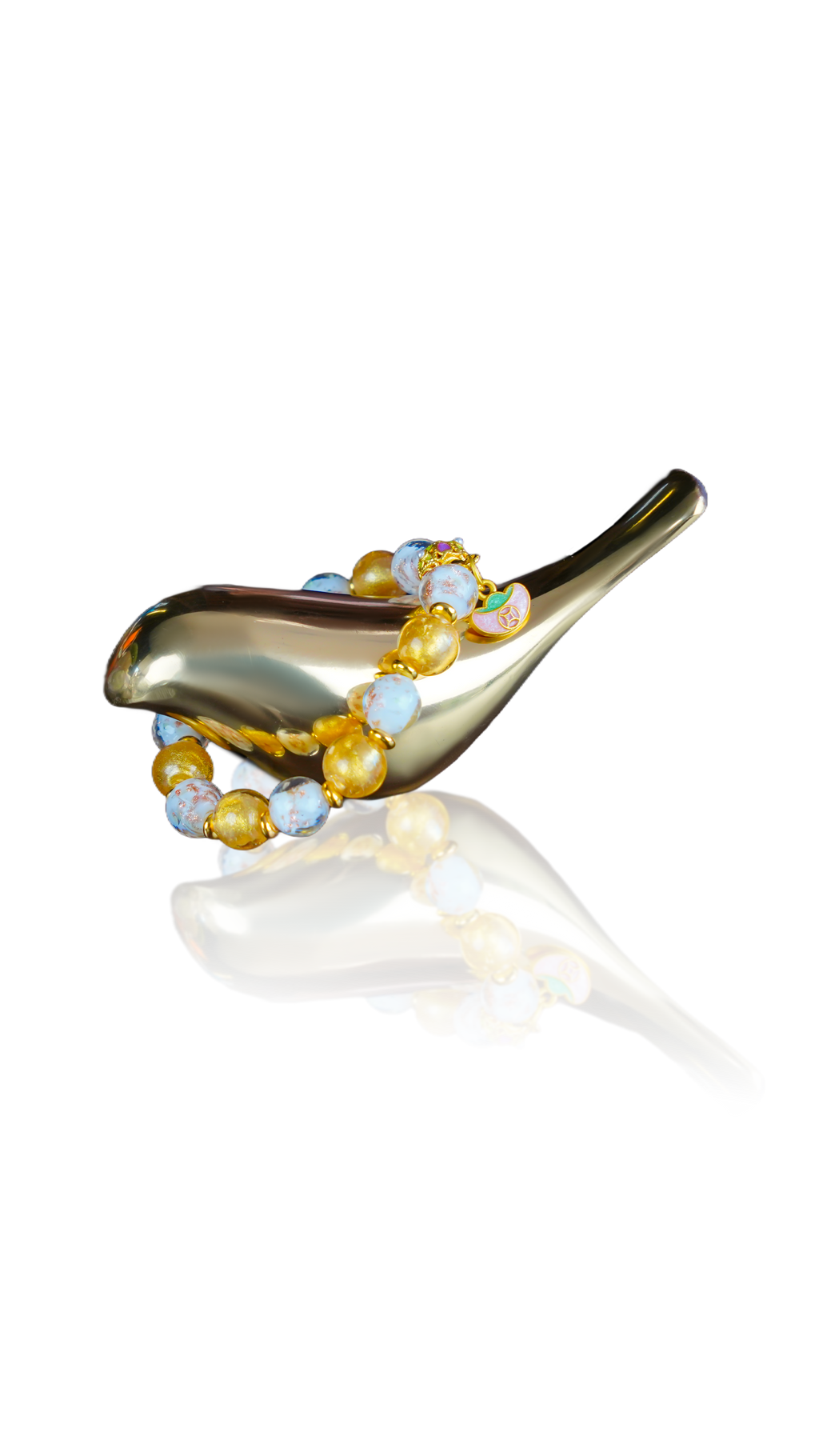 Yellow Gold-Leaf Glazed Glass