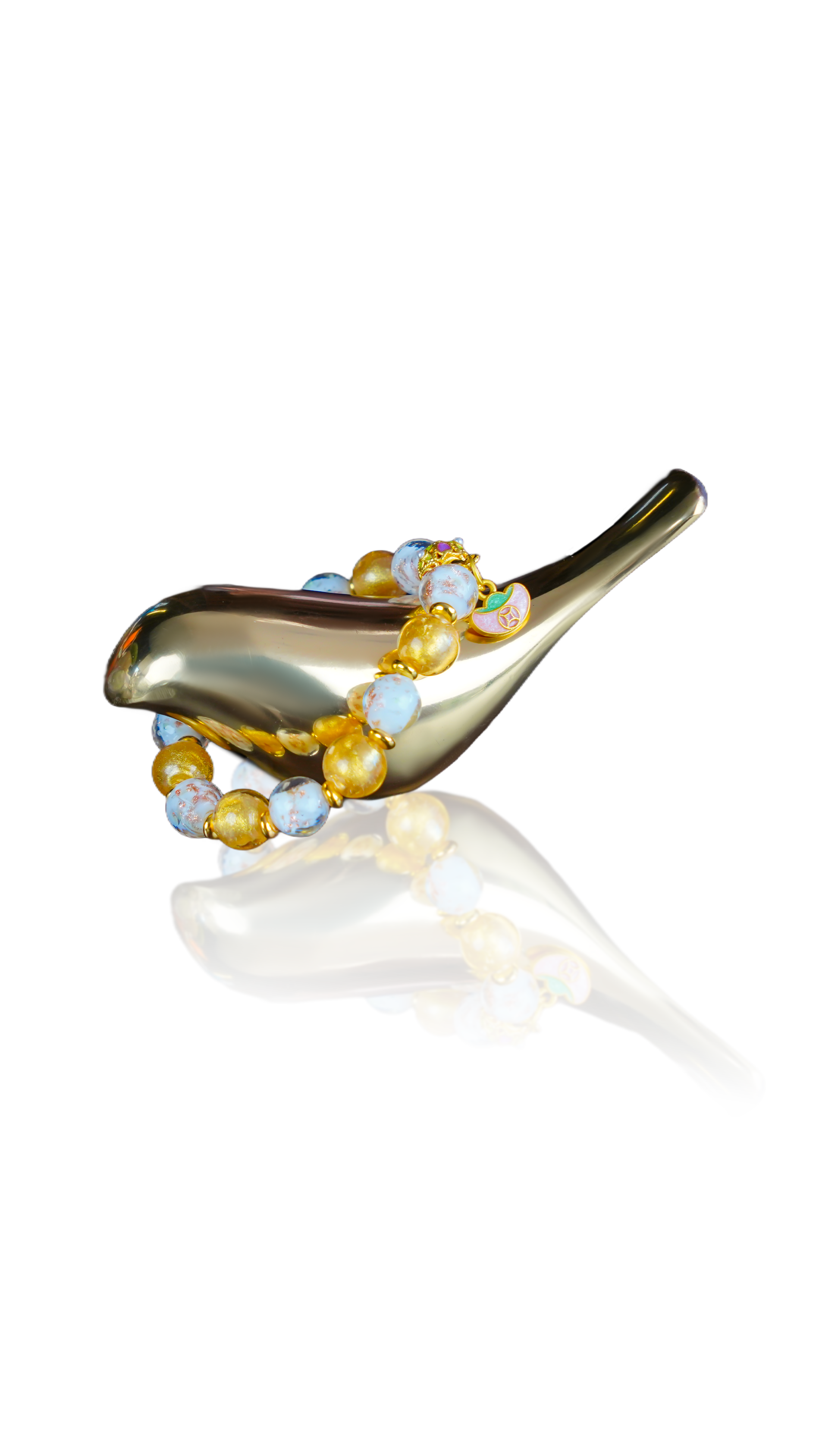 Yellow Gold-Leaf Glazed Glass